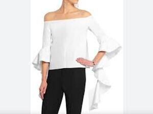 Ellery "Delores" White Off The Shoulder Zipper Back Corset Blouse size 4